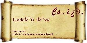Csokán Éva névjegykártya