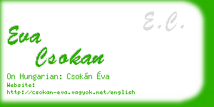 eva csokan business card