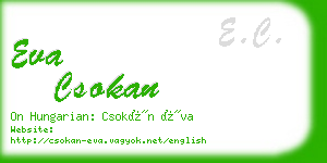 eva csokan business card